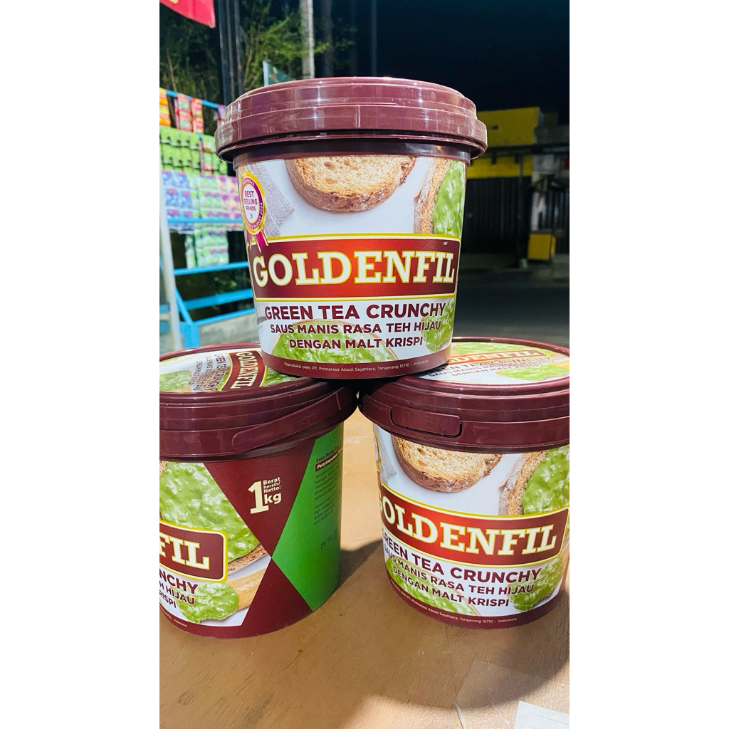 Selai Goldenfil 1kg rasa Teh Hijau selai roti dan isian riso kekinian