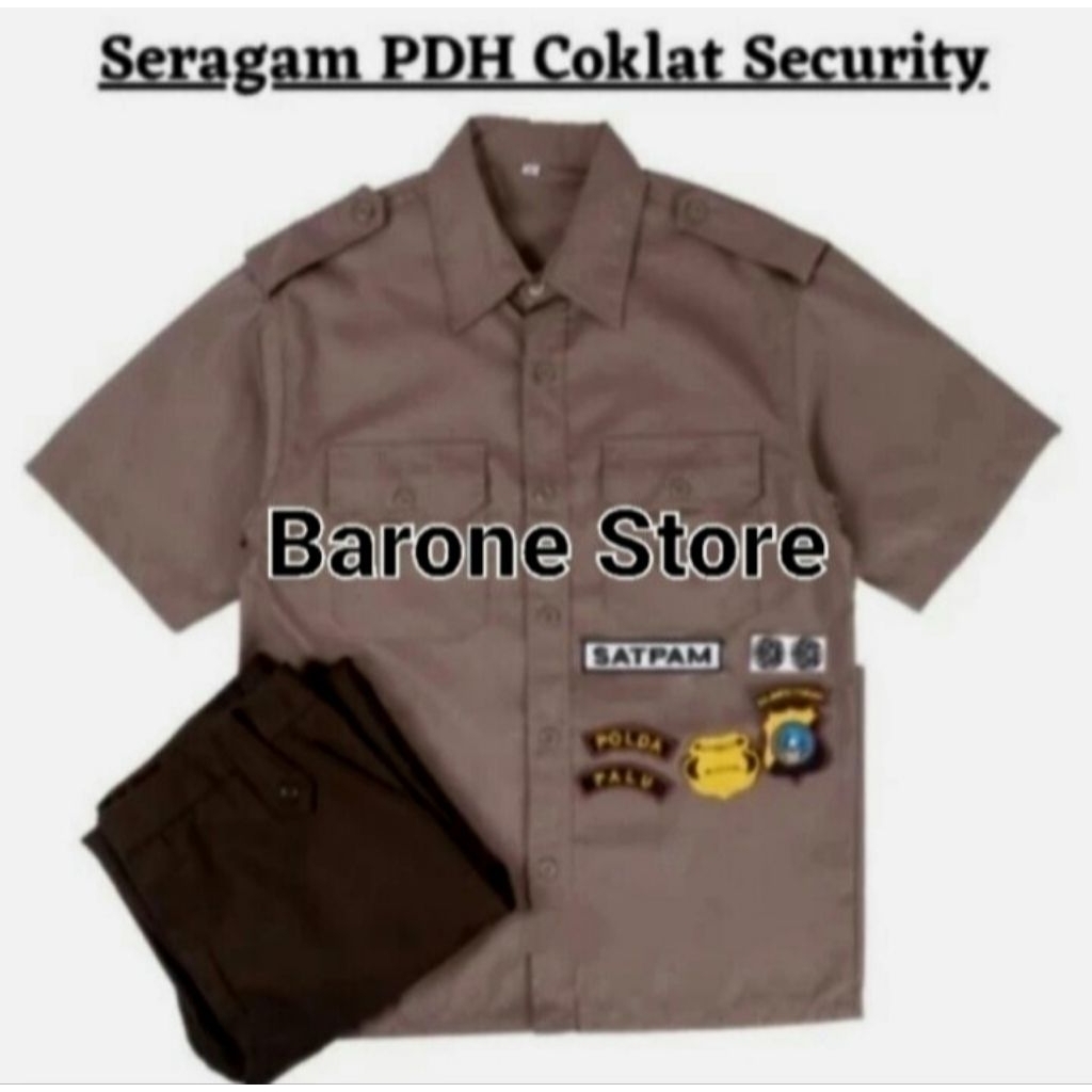 Baju Seragam PDH Coklat Satpam Security Terbaru Murah Berkualitas
