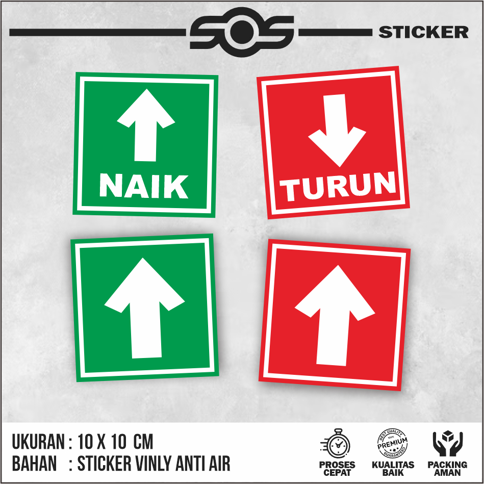 Stiker Naik Turun / Stiker Arah Naik dan Turun Tangga