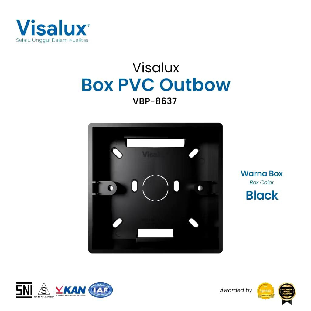 BOX Visalux Inbow Outbow Hitam/Box Saklar Visalux Hitam VBP-8637