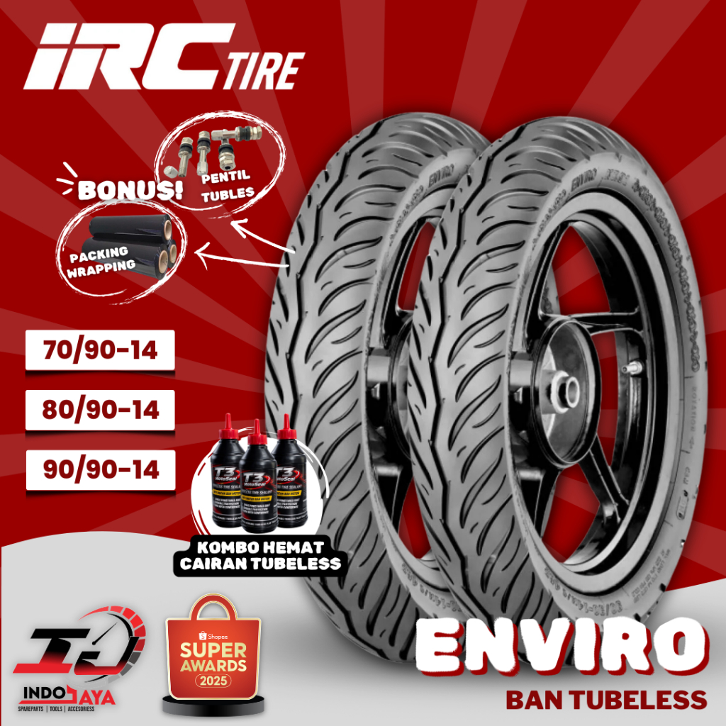 [READY COD] BAN LUAR TUBELESS IRC ENVIRO NR91 (70/90-14 - 80/90-14 - 90/90-14) BAN MATIC DEPAN BELAK