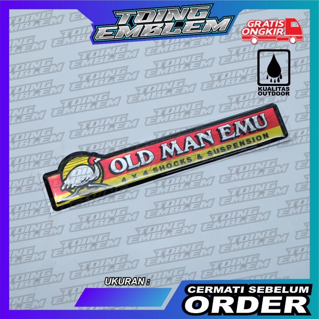 emblem old man emu 4x4 / emblem timbul ome old man emu / stiker 3d old man emu / stiker emblem old m