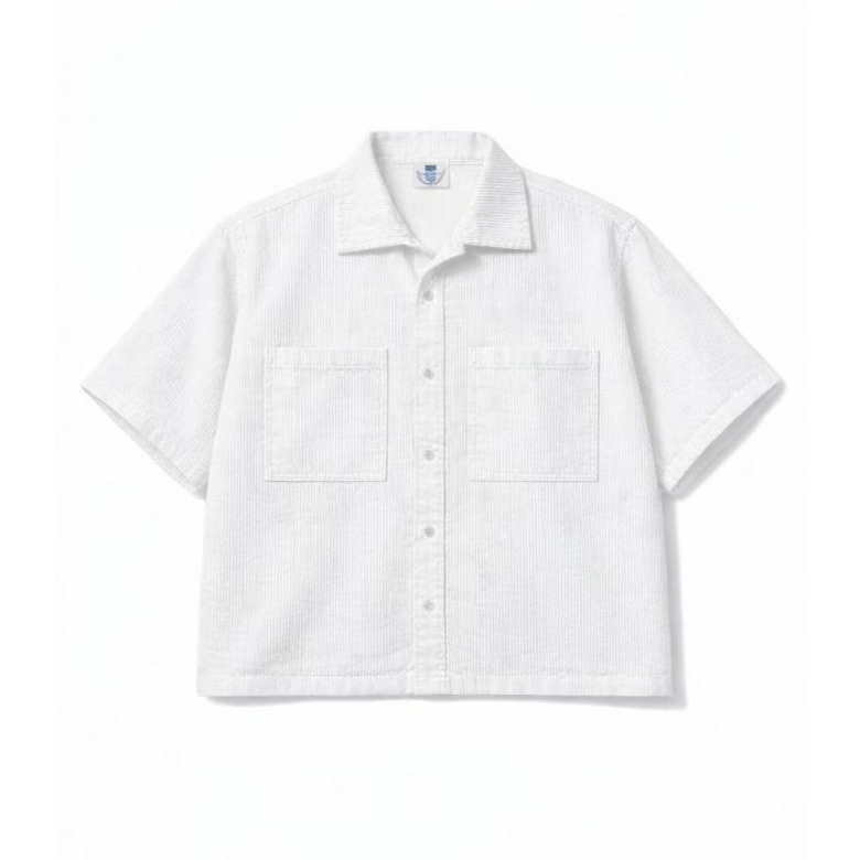 Kemeja Corduroy Putih Boxy Pria Premium | Shirt Casual Korean Style