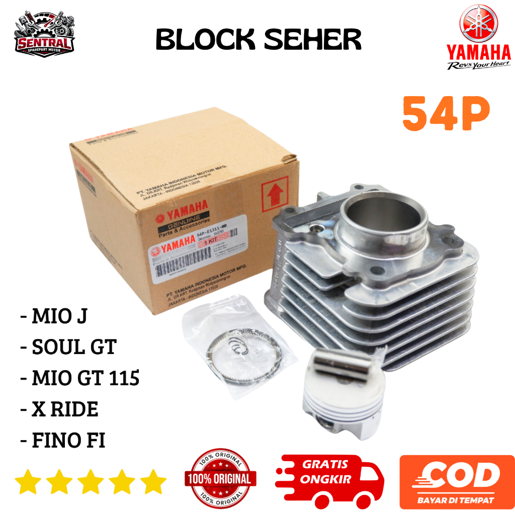 Blok Seher Mio J Mio GT 115 Fino FI X Ride 54P Original | Blok Silinder Piston Mesin Yamaha Mio J GT