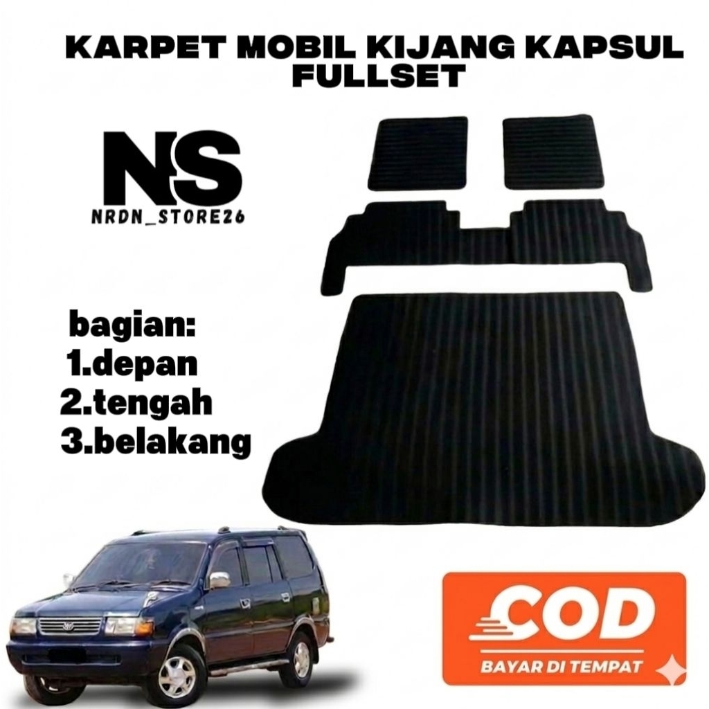 Karpet Mobil Kijang Kapsul Fullset Alas kaki matras mobil Kijang Kapsul Set Lengkap