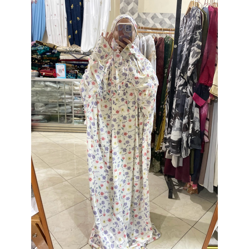 MUKENA TERUSAN HADROMAUT MOTIF TERBARU /Mukena Terusan Rayon motif / Mukena Terusan Dewasa / Mukena 