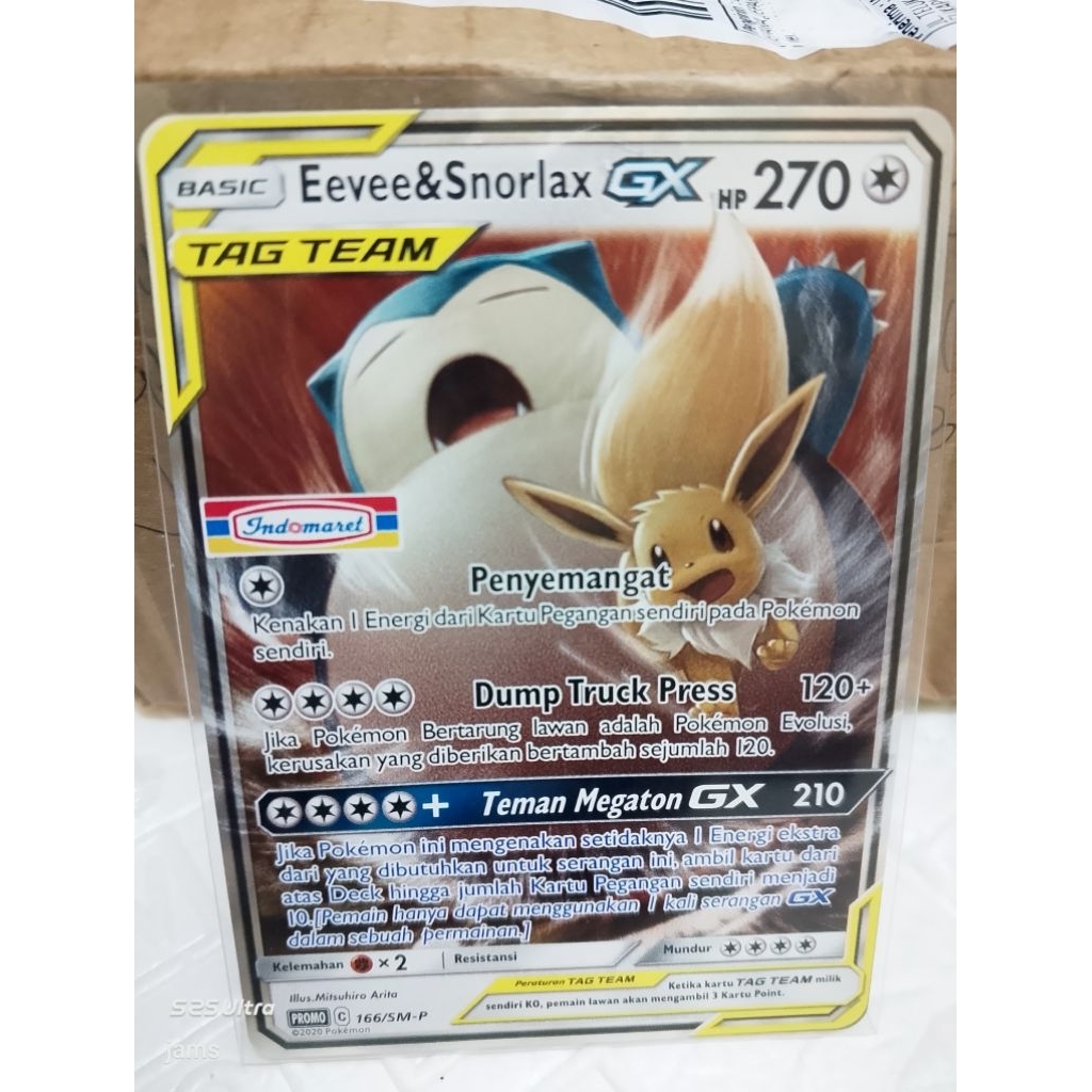 Pokemon Snorlax & Eevee GX tagteam indomaret ind