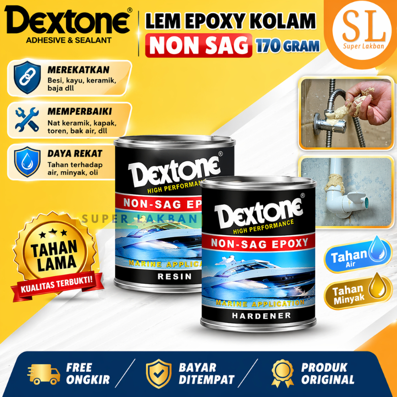 Lem Dextone Anti Bocor Kolam Pipa Toren Rembes Merekat Dalam Air 170gr