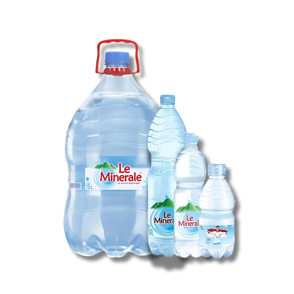 Le Minerale Air Mineral ALL VARIAN 330 ML, 600 ML,1500 ML, Cleo Galon 15 Liter