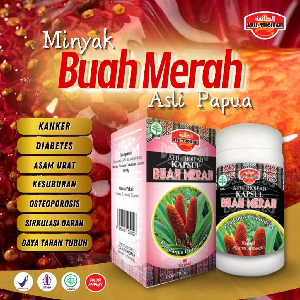 Kapsul Minyak Buah Merah asli papua isi 60 kapsul