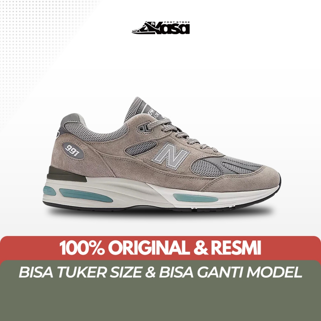 Sepatu Sneakers Pria NB 991 V2 Made In UK Grey U991GL2