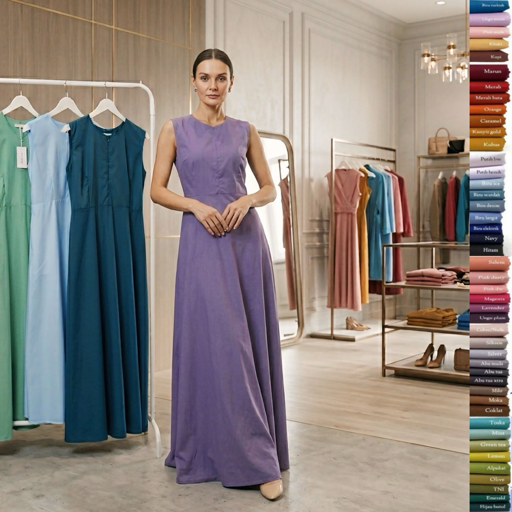 Gamis inner katun toyobo tanpa lengan. kutungan. dalaman rok. kutungan busui