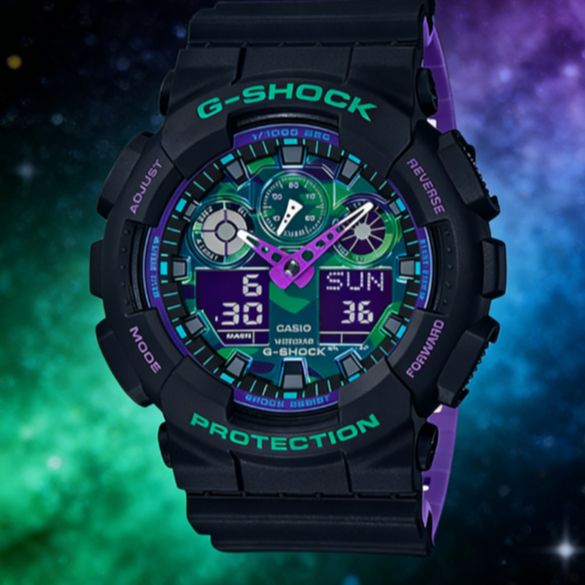 Jam tangan pria CASlO GA-100BL-1A 100% Impor asli Tahan gempa air Garansi satu tahun