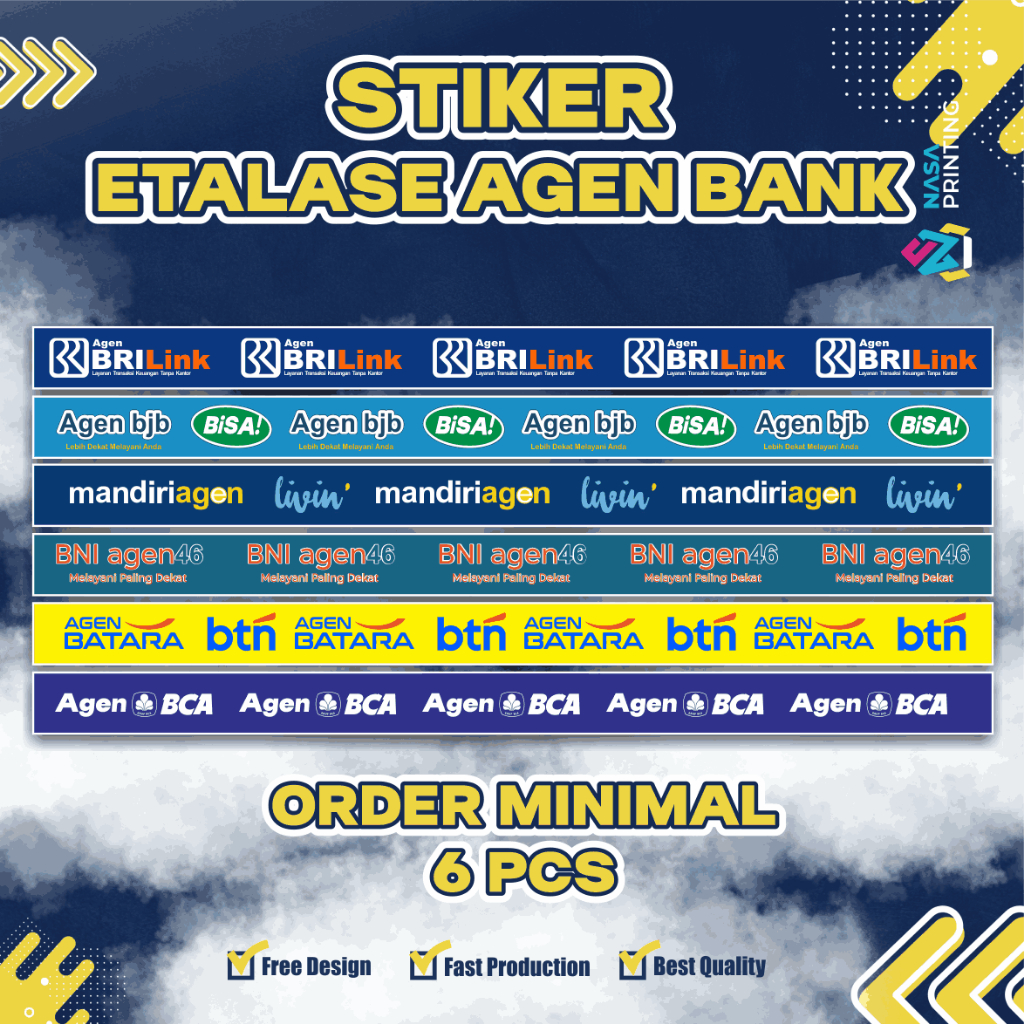 Stiker Etalase Konter / Stiker Agen Bank / Stiker Konter Murah / Aksesoris Konter