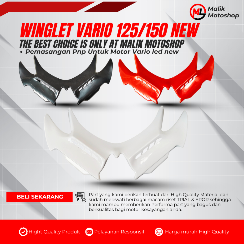 WINGLET WINGSIDE PLASTIK VARIO 125 WINGLET VARIO 150 WINGLET VARIO BOHLAM WINGLET VARIO 110 FI