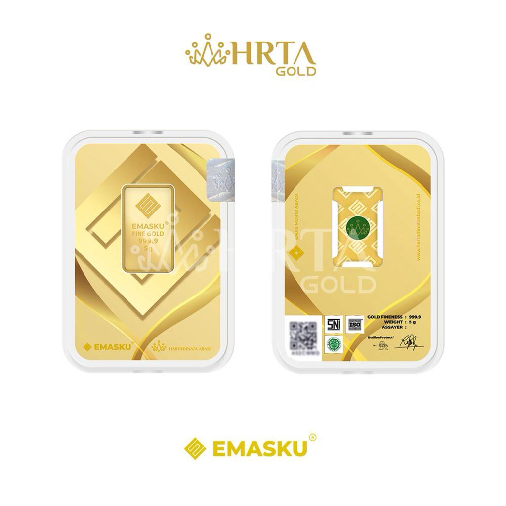 LM EMASKU HARTADINATA LOGAM MULIA 5gr 5 gr 5gram 5gr FINE GOLD 999.9 ORIGINAL