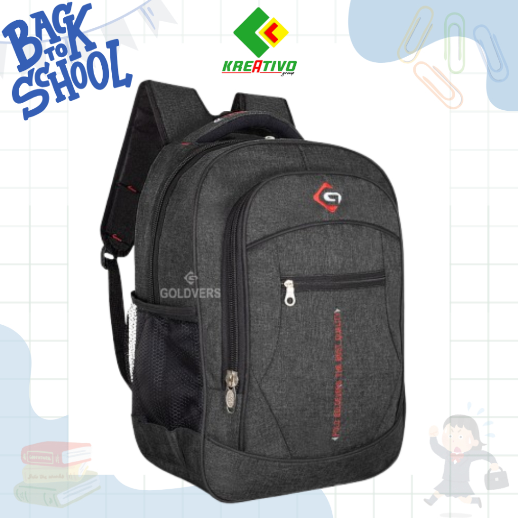 Tas Ransel Sekolah POLO GOLDVERS Backpack Kuliah Laptop Tas Ransel Pria Wanita POLO ORI