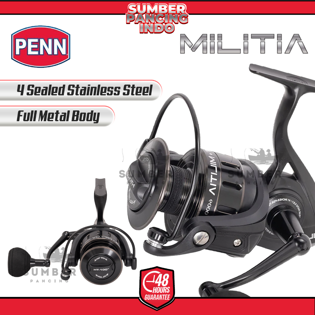 PENN Reel Pancing MILITIA 4000 - 8000 Original Spinning Reel Full Metal HT-100 Drag System