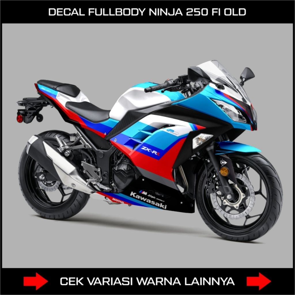 STIKER DECALS FULL BODY MOTOR KAWASAKI NINJA FI 250 / NINJA FI EDISI BMW HP4 / DECAL NINJA FI OLD / 