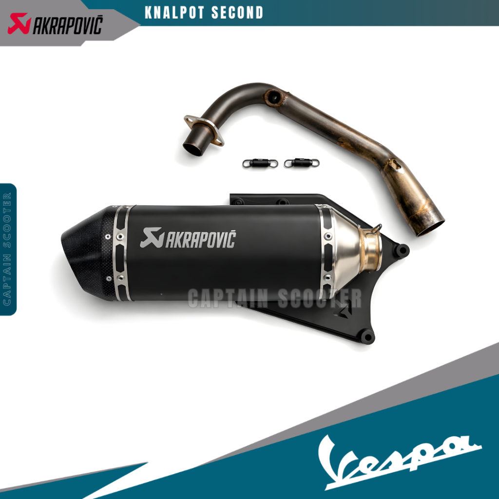 Exhaust Knalpot Akrapovic Akra Black Vespa Sprint Primavera S LX Second