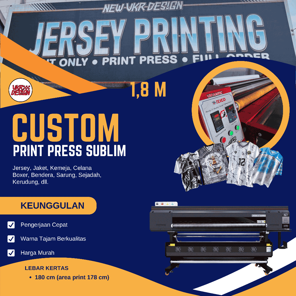 Jasa Custom Print Press Sublim Lebar Kertas 1,8 M - Cepat, Berkualitas