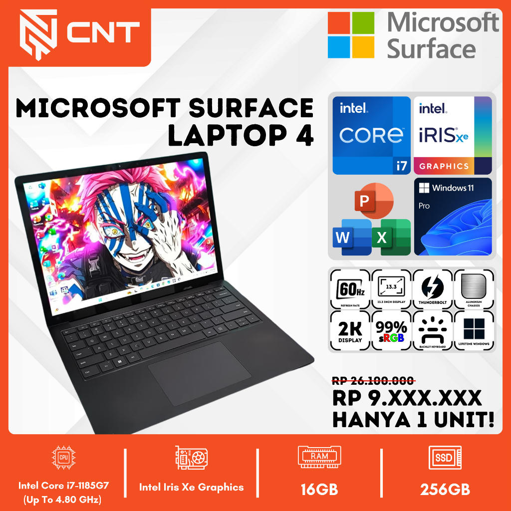 Microsoft surface laptop 4 core i7-1185G7 (16/256GB) Touchscreen