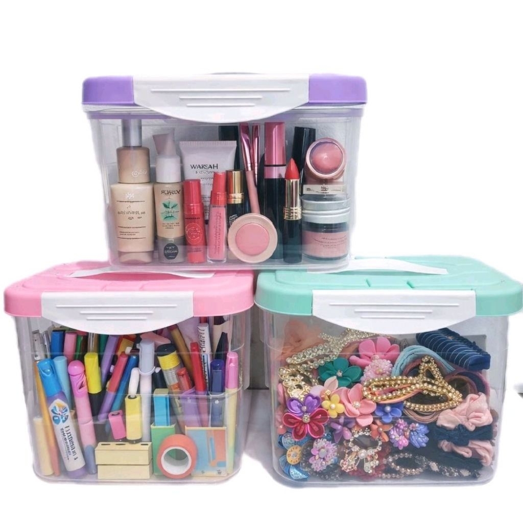 Kotak Penyimpanan Container Box 2.9 Liter Serbaguna Plastik Kosmetik Alat Tulis Perhiasan Buku