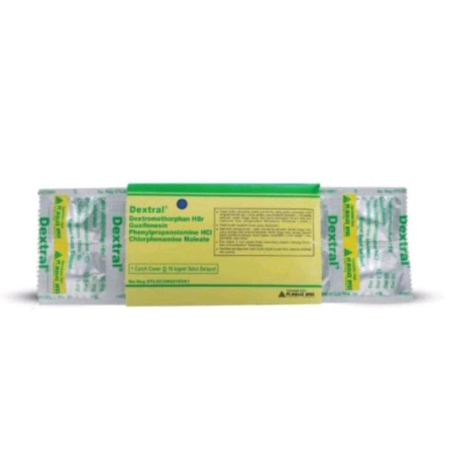 DEXTRAL Strip 10 Kaplet Meredakan Batuk Pilek Obat Flu Herbal Isi 10 Kaplet