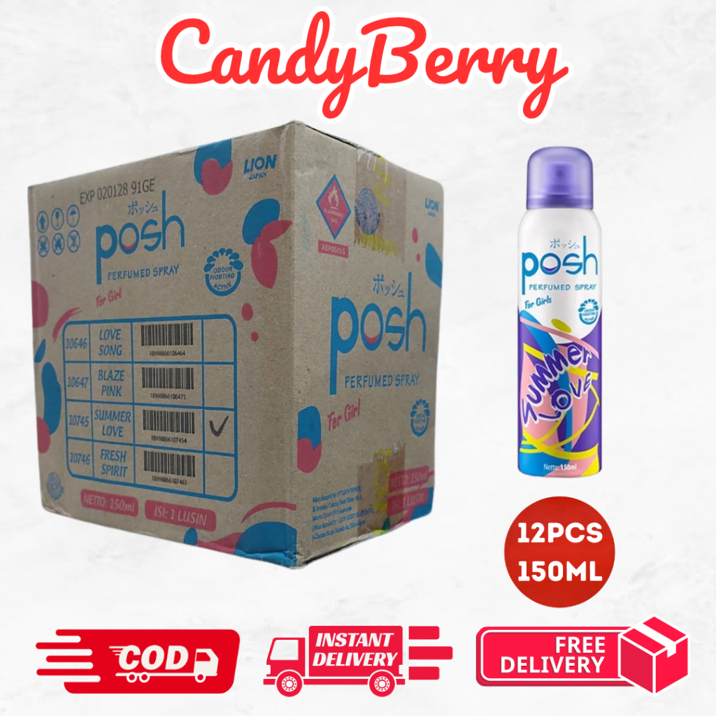 Posh Spray Cologne Summer Love Botol 150ml isi 12 botol