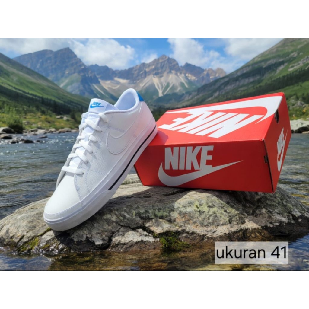 sepatu nike suketa original sneaker pria warna putih polos ukuran 41