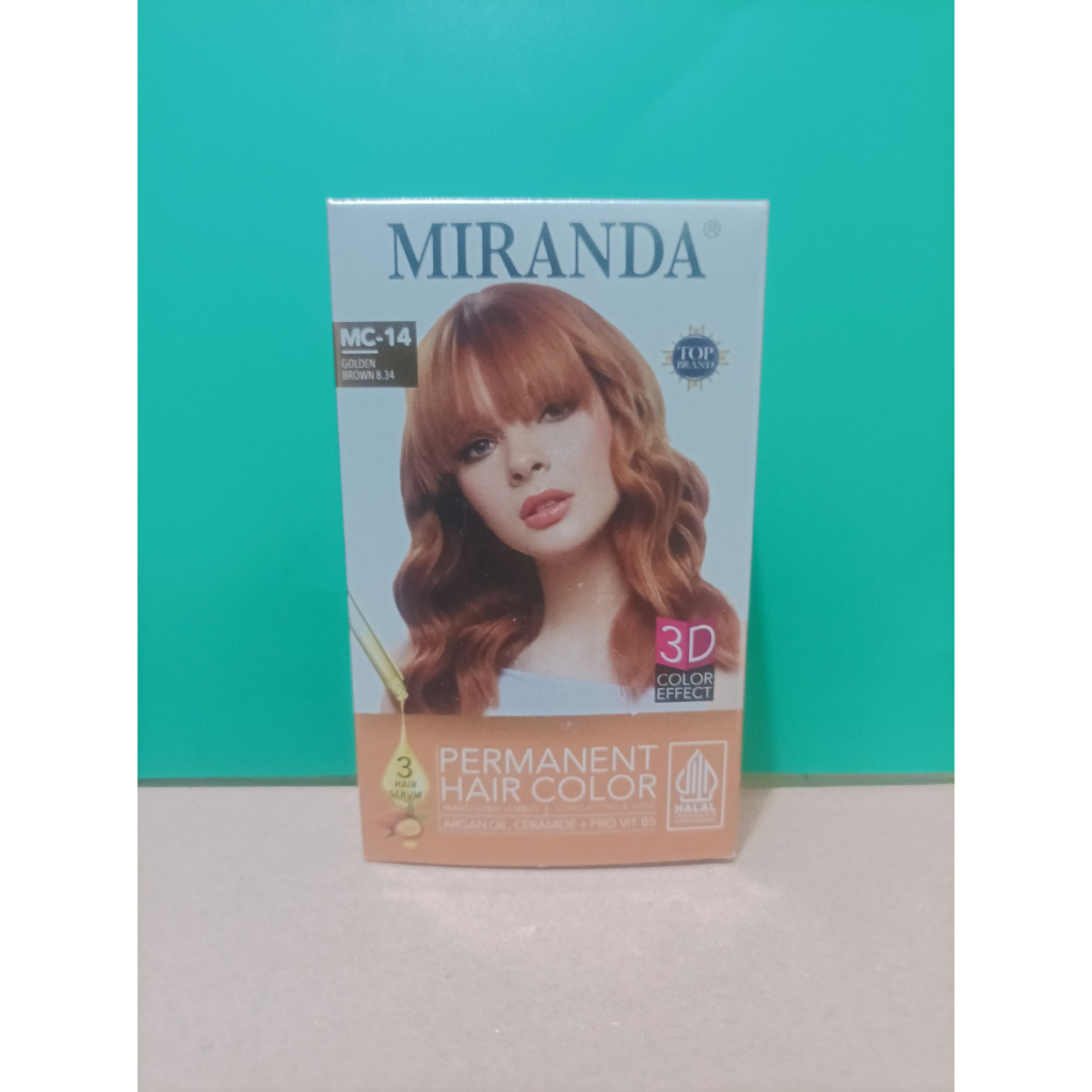 MC 14 Semir rambut Miranda warna golden brown warna permanen dan perlindungan extra
