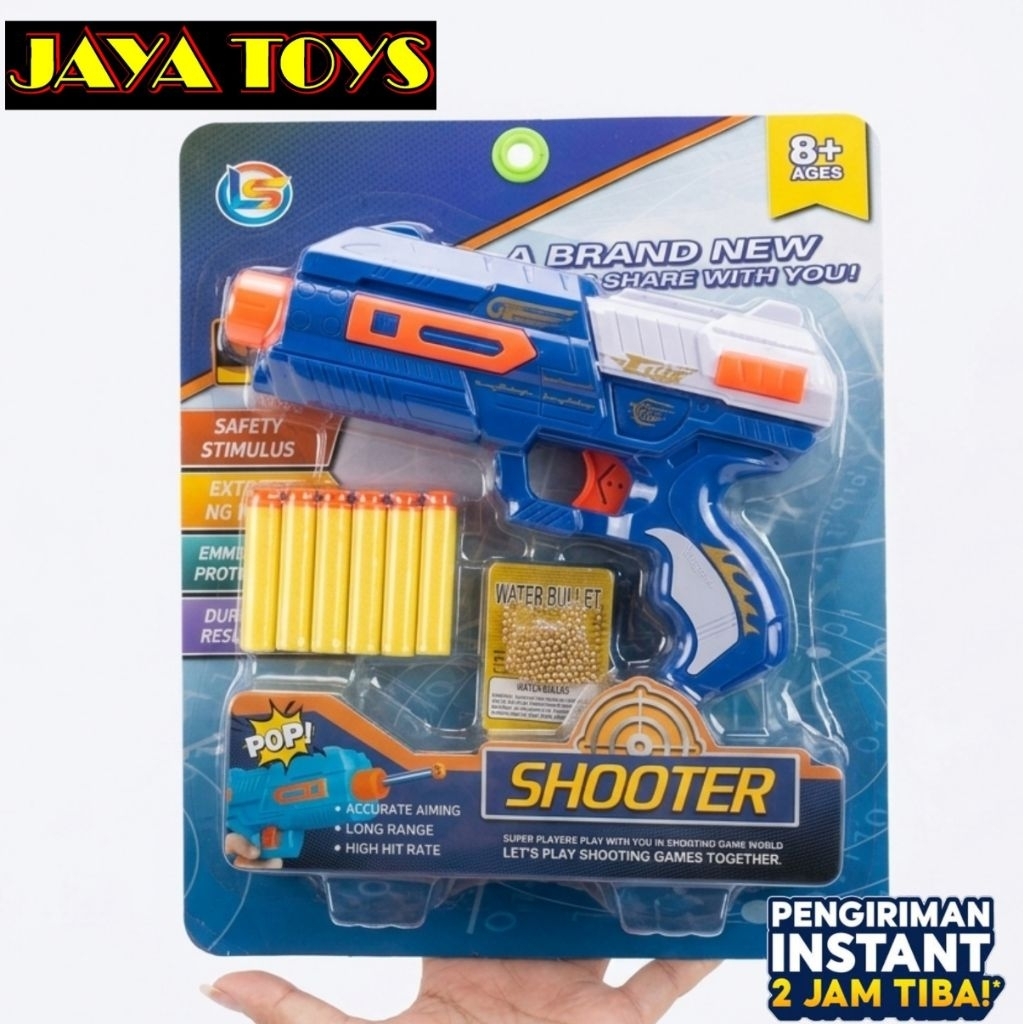 Mainan Tembakan 2-in-1 Shooter Elite - Peluru Busa & Water Gel (Soft Bullet Gun)
