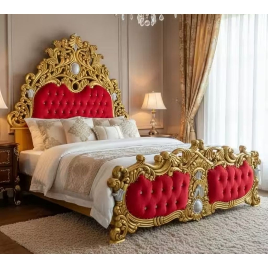 Dipan tempat tidur barong jepara warna Costum