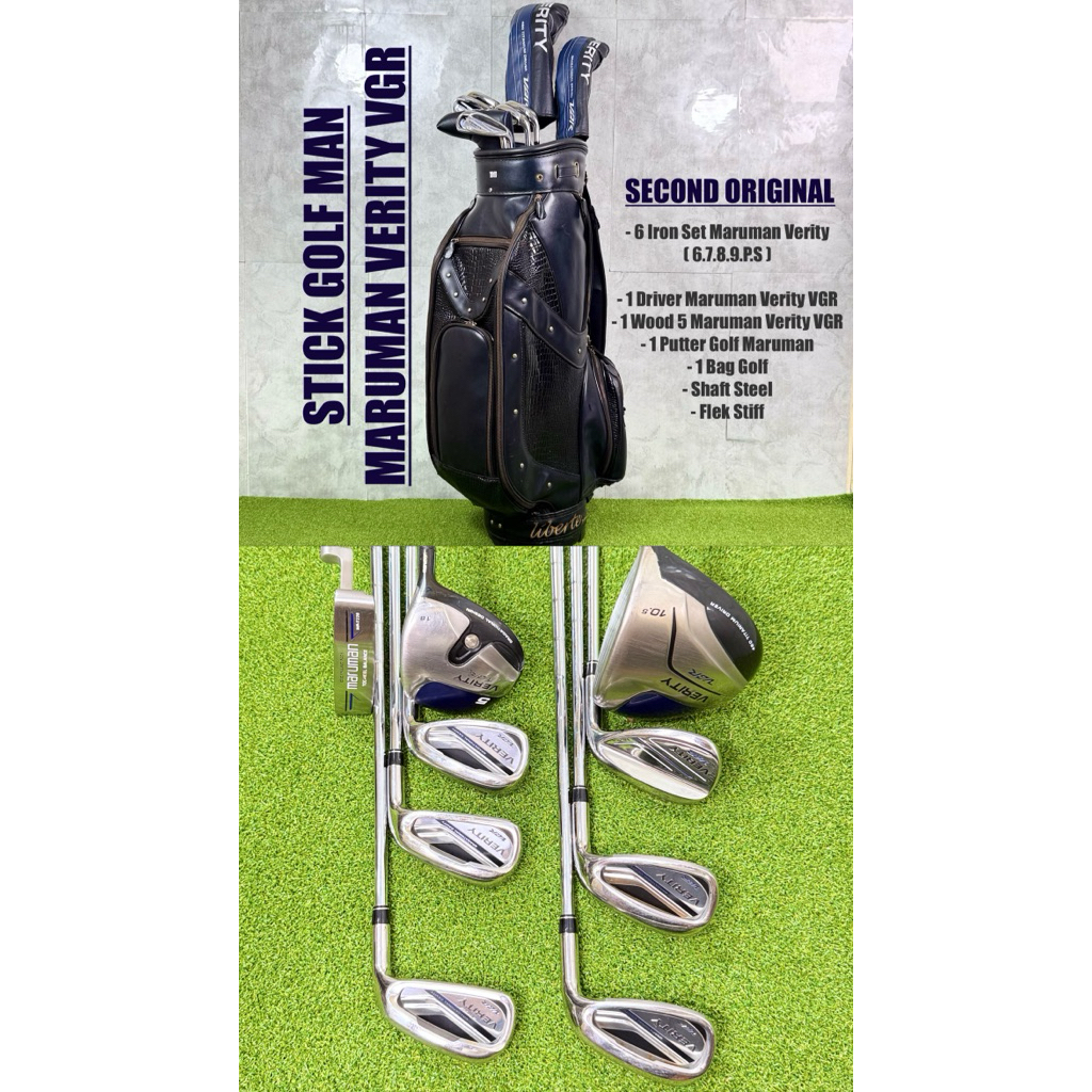Paket Fullset Stick Golf Maruman Verity VGR Bekas Original Fullset Bag Golf