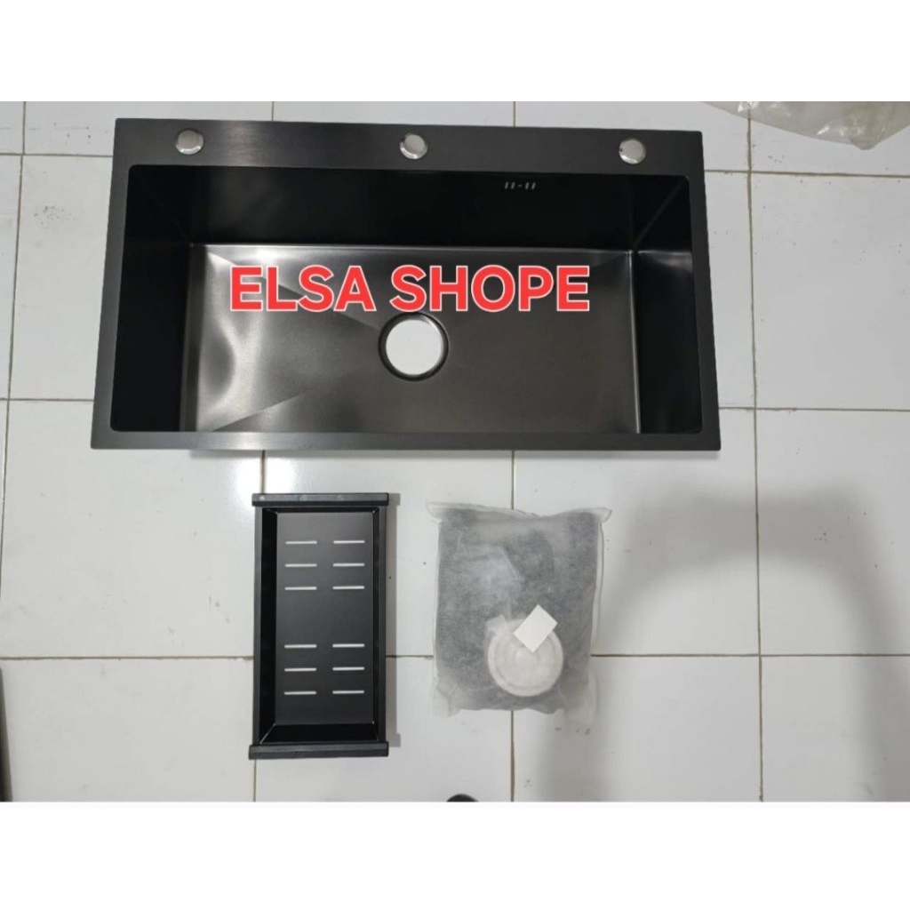 Kitchen Sink 8050 Black bak cuci piring hitam