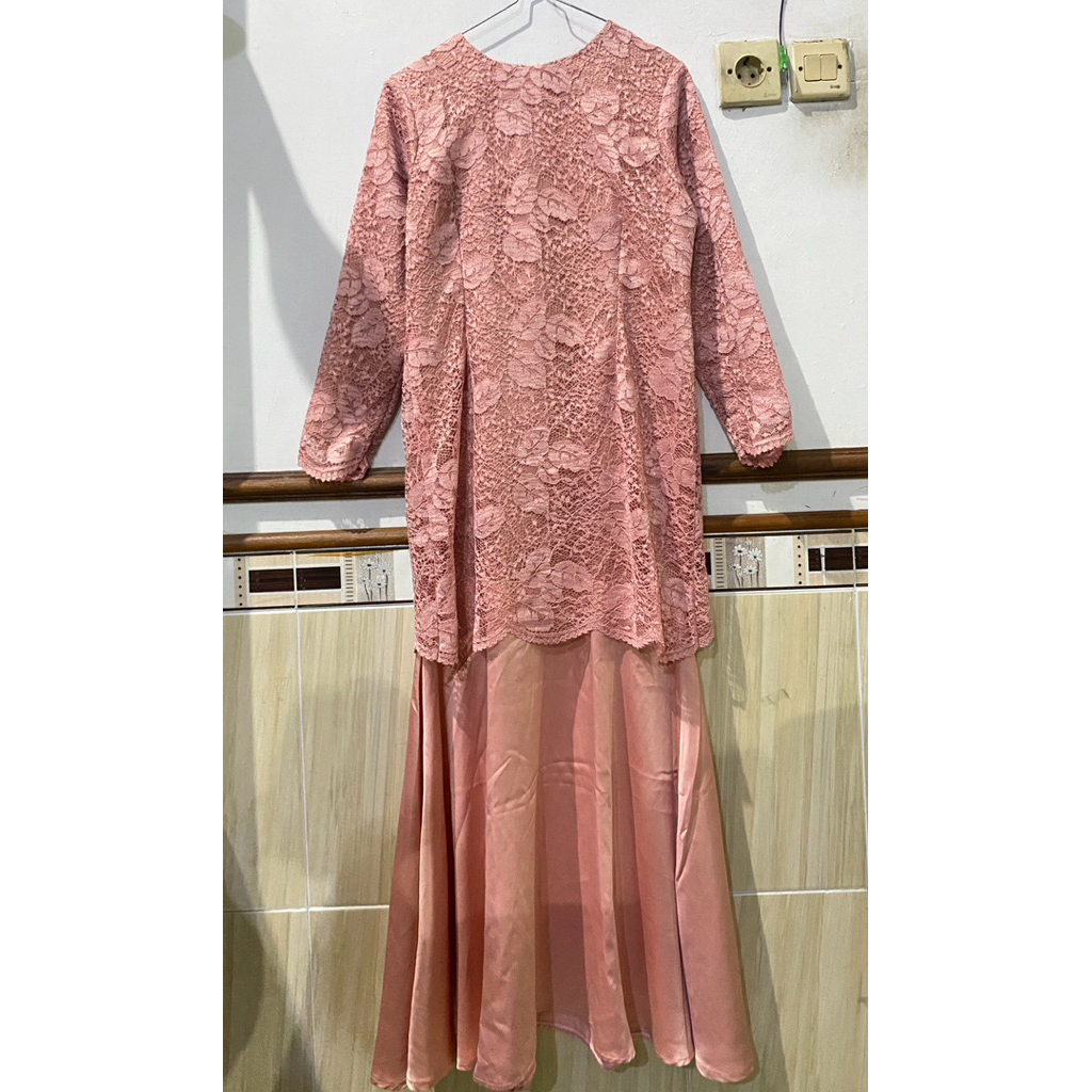 Pl Dress Gamis Brokat Kondangan Wisuda Lamaran Pink