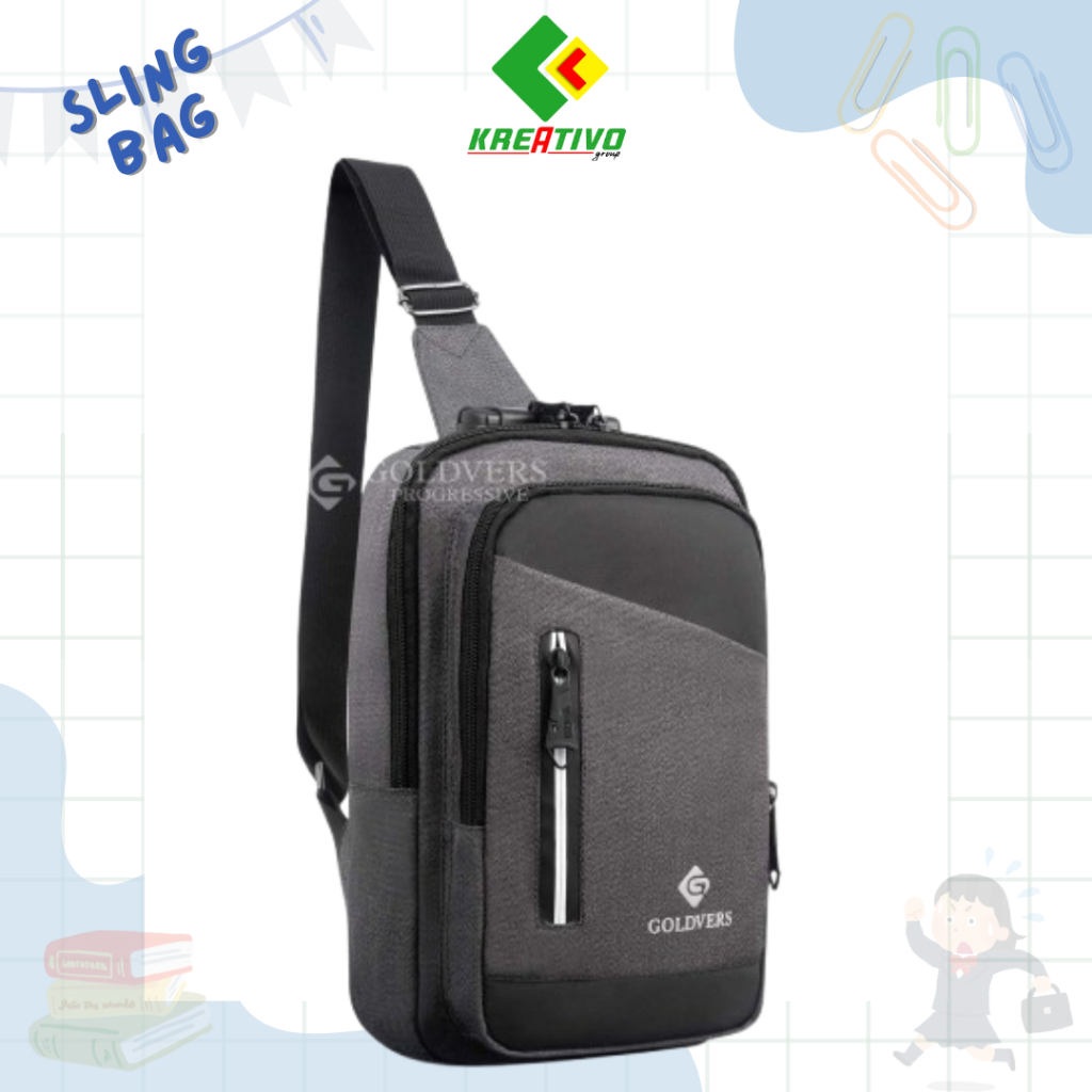 GOLDVERS Original Tas Selempang Pria  Selempang Distro Pria  Tas Traveling  Tas Dada - KREATIVO