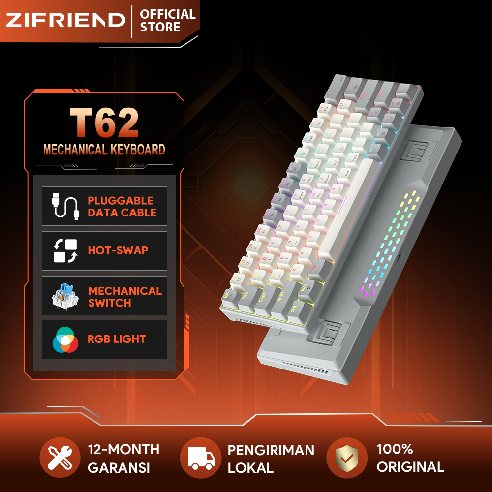 ZIFRIEND T62 Mechanical Keyboard 60% Layout RGB