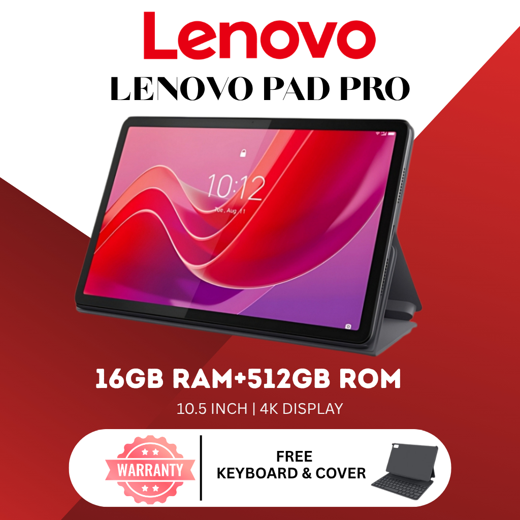 LENOVO PAD PRO | 16GB+512GB | 4G LTE SIM + WIFI 11'' FHD ORIGINAL TABLET Murah Layar Besar Bonus Key