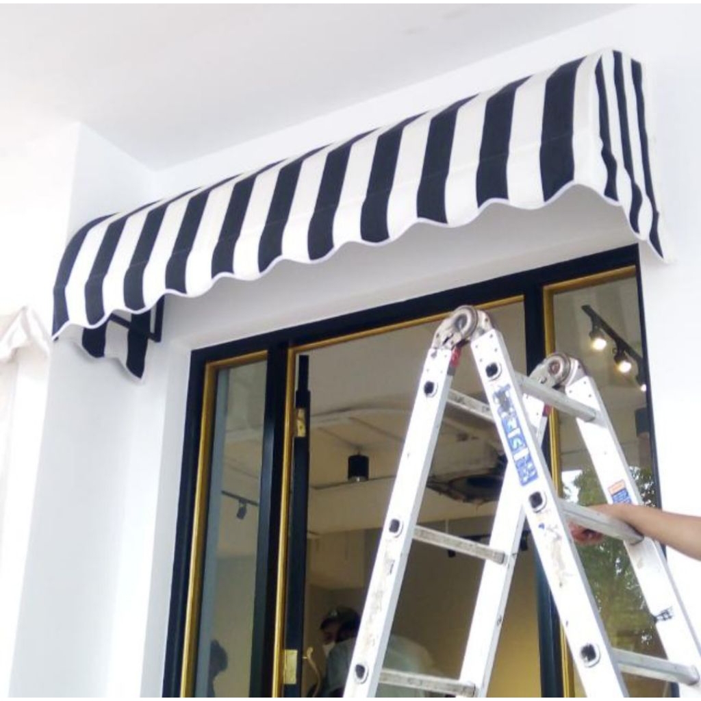 Kanopi Kain Awning Gulung Outdoor Waterproof Anti UV | Kanopi Teras Rumah Minimalis Tahan Panas & Hu