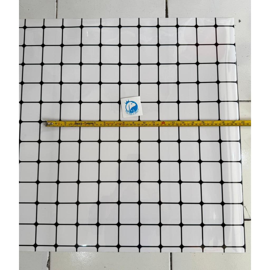PUTIH 50CM x 61CM STICKER KOTAK KOTAK DASARAN BACKGROUND AQUARIUM AKUARIUM AQUASCAPE KACA SCOTLITE S