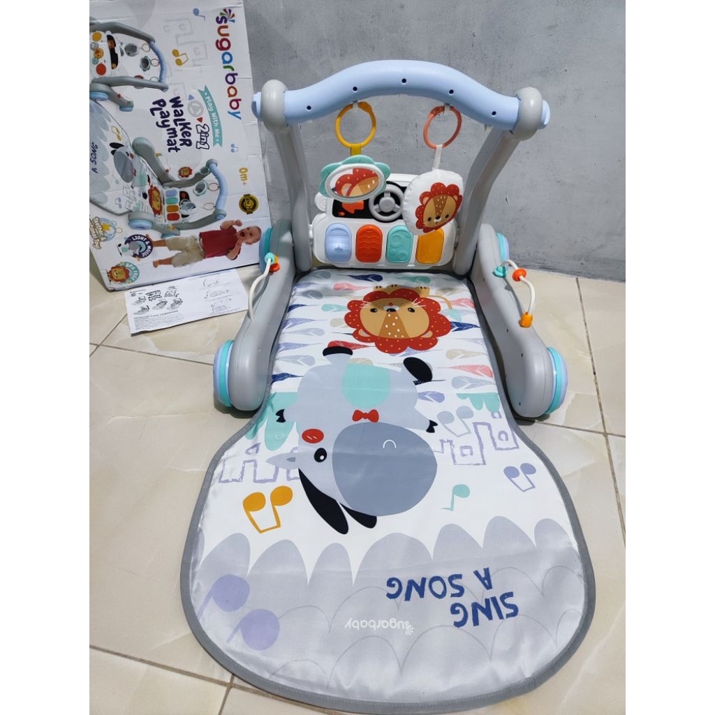 Sugar Baby 2 in 1 Walker Playmat Grey Preloved