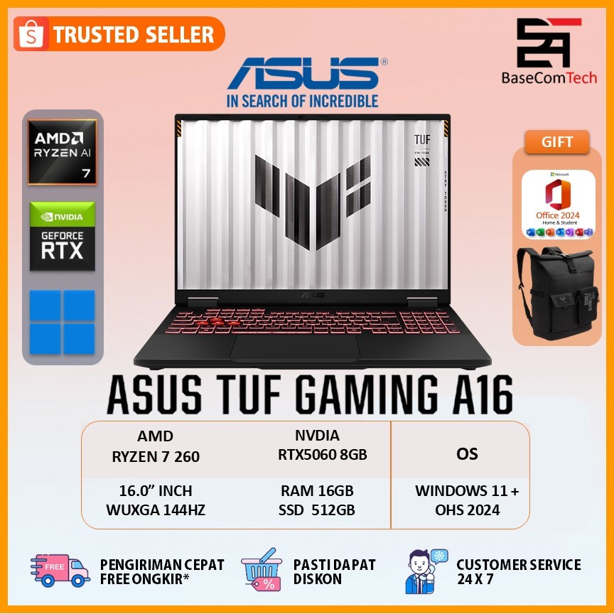 ASUS TUF Gaming A16 FA608UM RTX5060 Ryzen 7 260 16GB/512GB 16.0 inc WUXGA 165Hz