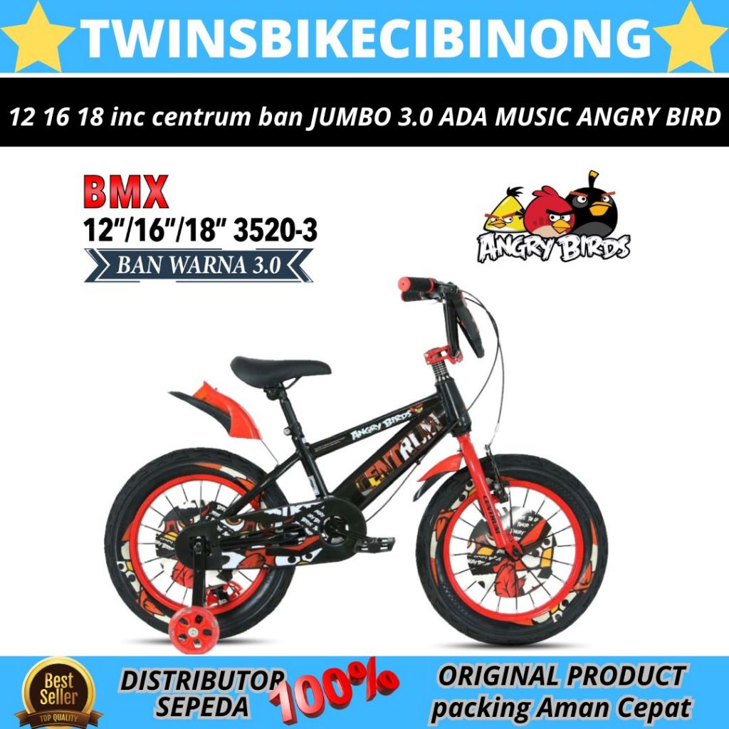SEPEDA ANAK 12 16 18 INC BMX CENTRUM ANGRY BIRD MUSIK
