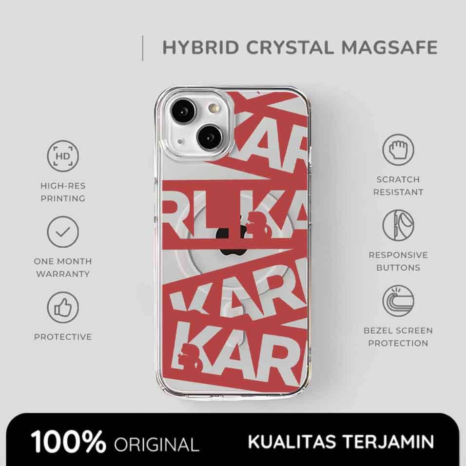 Casing iPhone Karl Lagerfeld Case K/ESSENTIAL Clear Magsafe Softcase Anti Shock Style 17 16 15 14 13