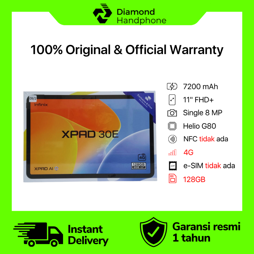Infinix XPad 30E 4G LTE 4/128 Tablet 4/128GB 4GB 128GB Garansi Resmi