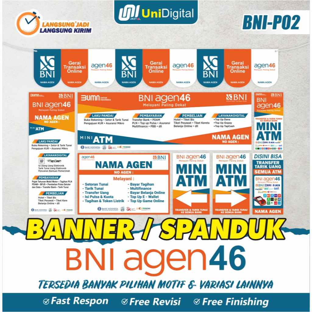 Banner / Spanduk Agen46 BNI Bisa Custom Design BNI-P02