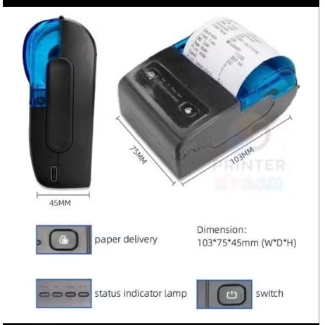 Printer thermal bluetooth