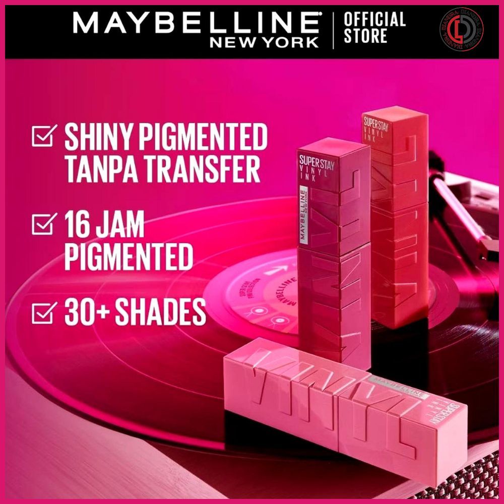 Gratis Ongkir-Maybelline Superstay Vinyl Ink Liquid Lipstik Warna PIGMENTED & Finishing Glossy