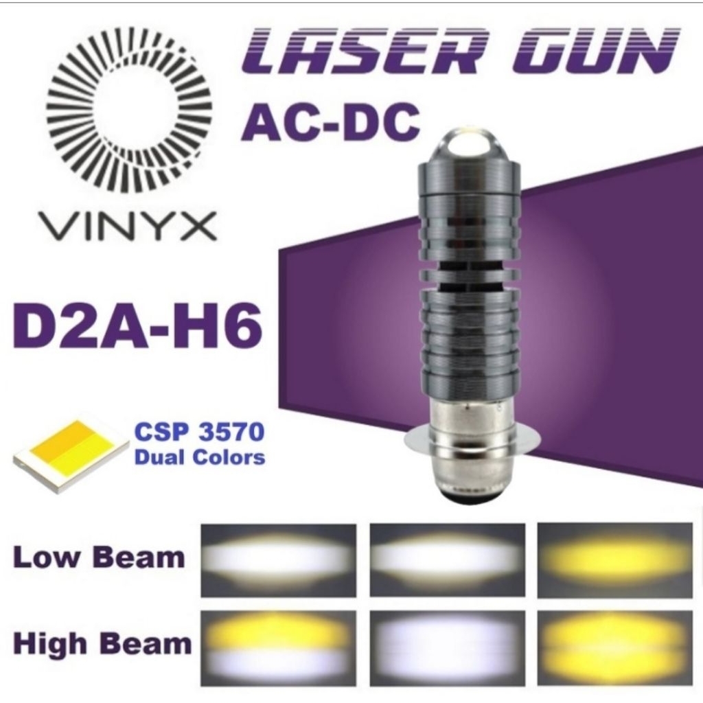 LAMPU UTAMA LED LASER GUN D2A H6 MOTOR HEADLAMP